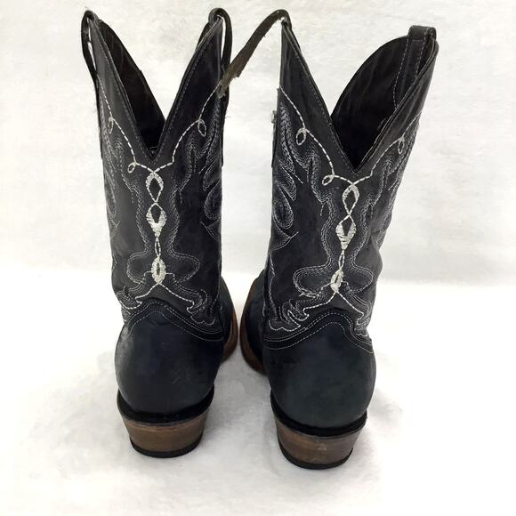 CABELA'S Black Cowboy Western Boots Womens Square Toe Sz 7 M - Picture 4 of 9